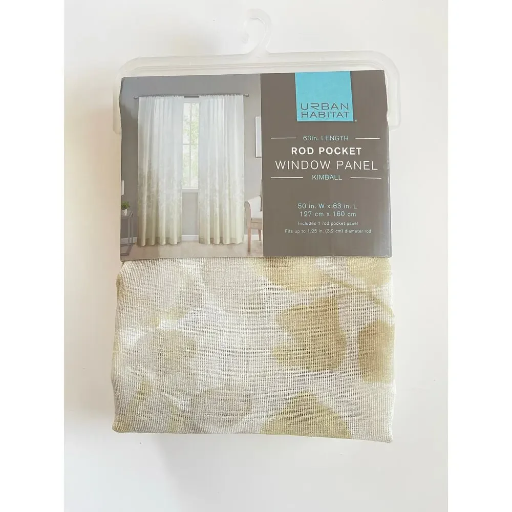 Urban Habitat Kimball Print Sheer Curtains - Taupe 1 Panel 50 x 63 inches